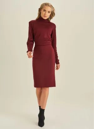 1065 Burgundy Pencil Skirt
