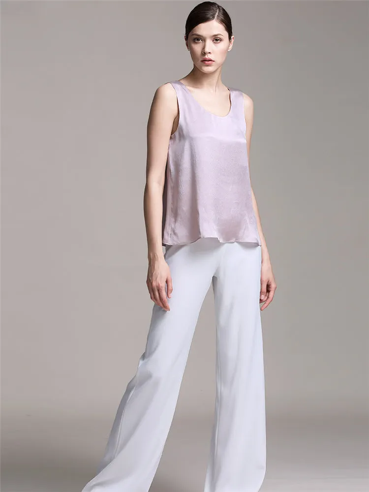 22 Momme Round Neck Silk Tank Top For Women