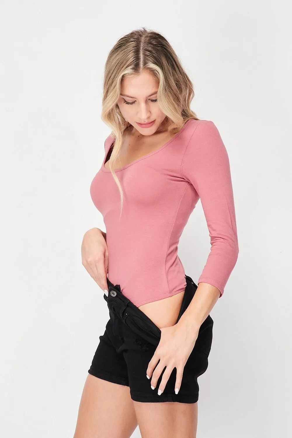 3/4 Sleeve Bodysuit - 2 Colors