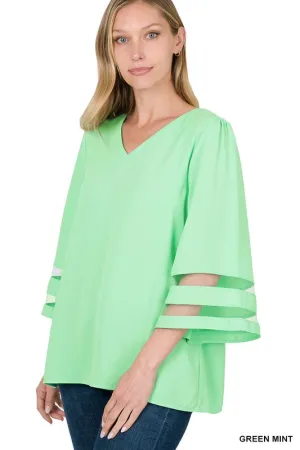 All The Romance Plus Green Mint Blouse