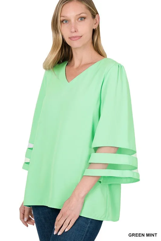 All The Romance Plus Green Mint Blouse
