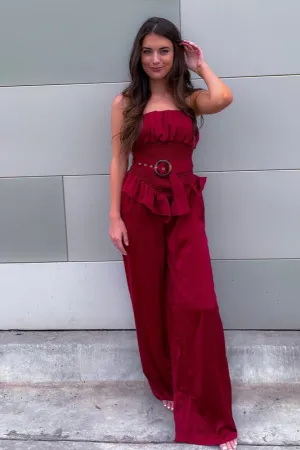 Amani Silky Tube Top Pant Set