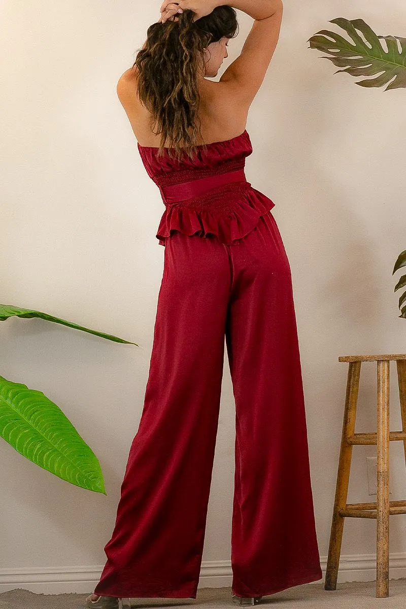 Amani Silky Tube Top Pant Set