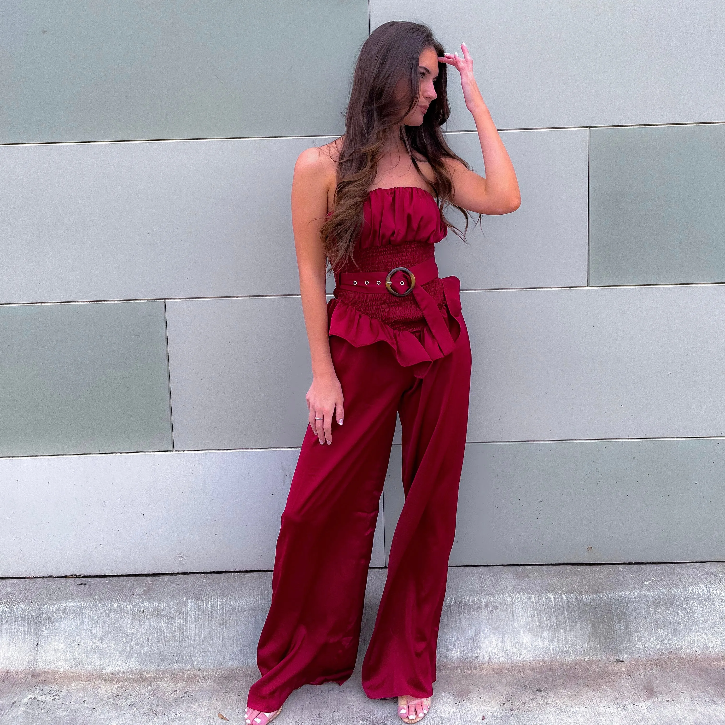 Amani Silky Tube Top Pant Set