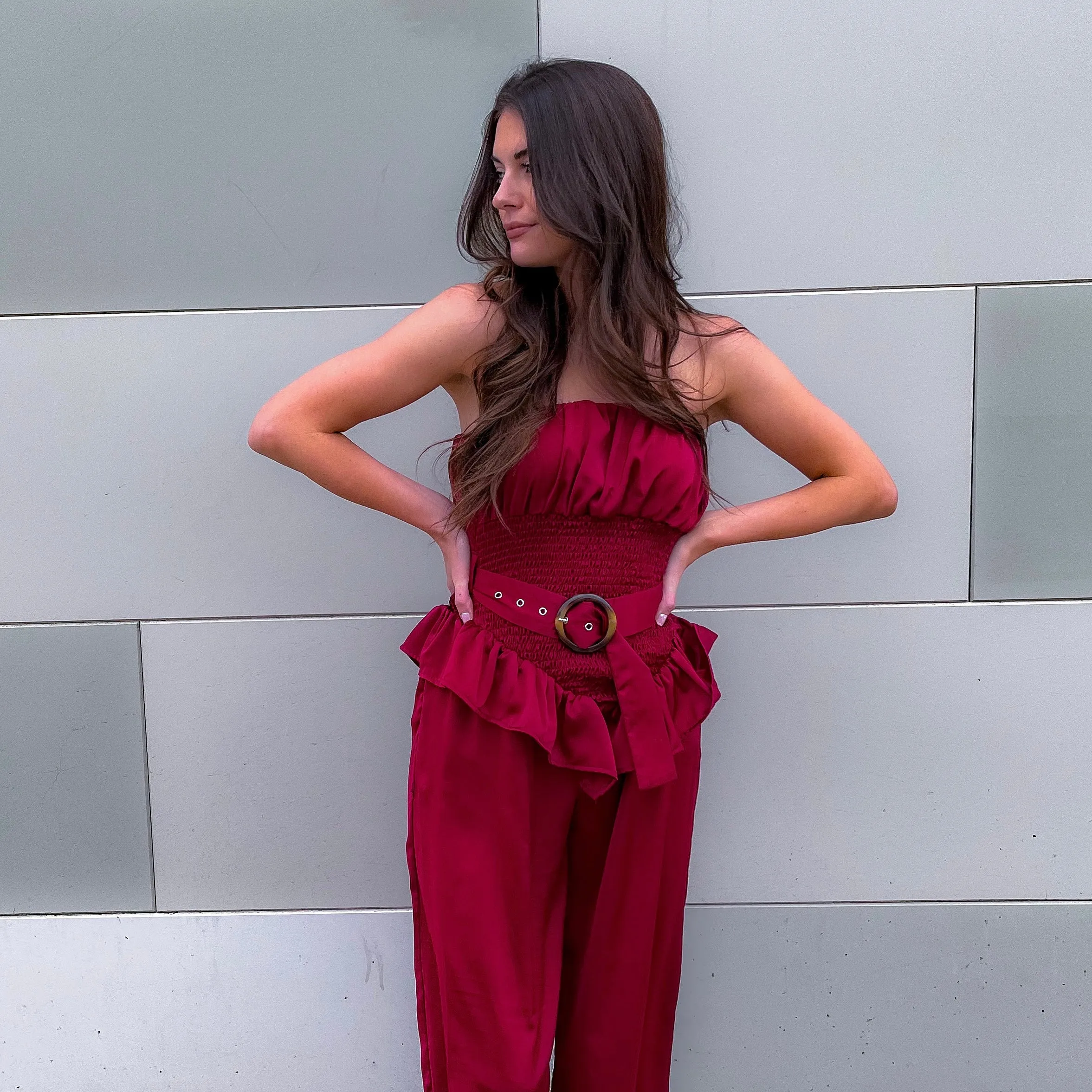 Amani Silky Tube Top Pant Set