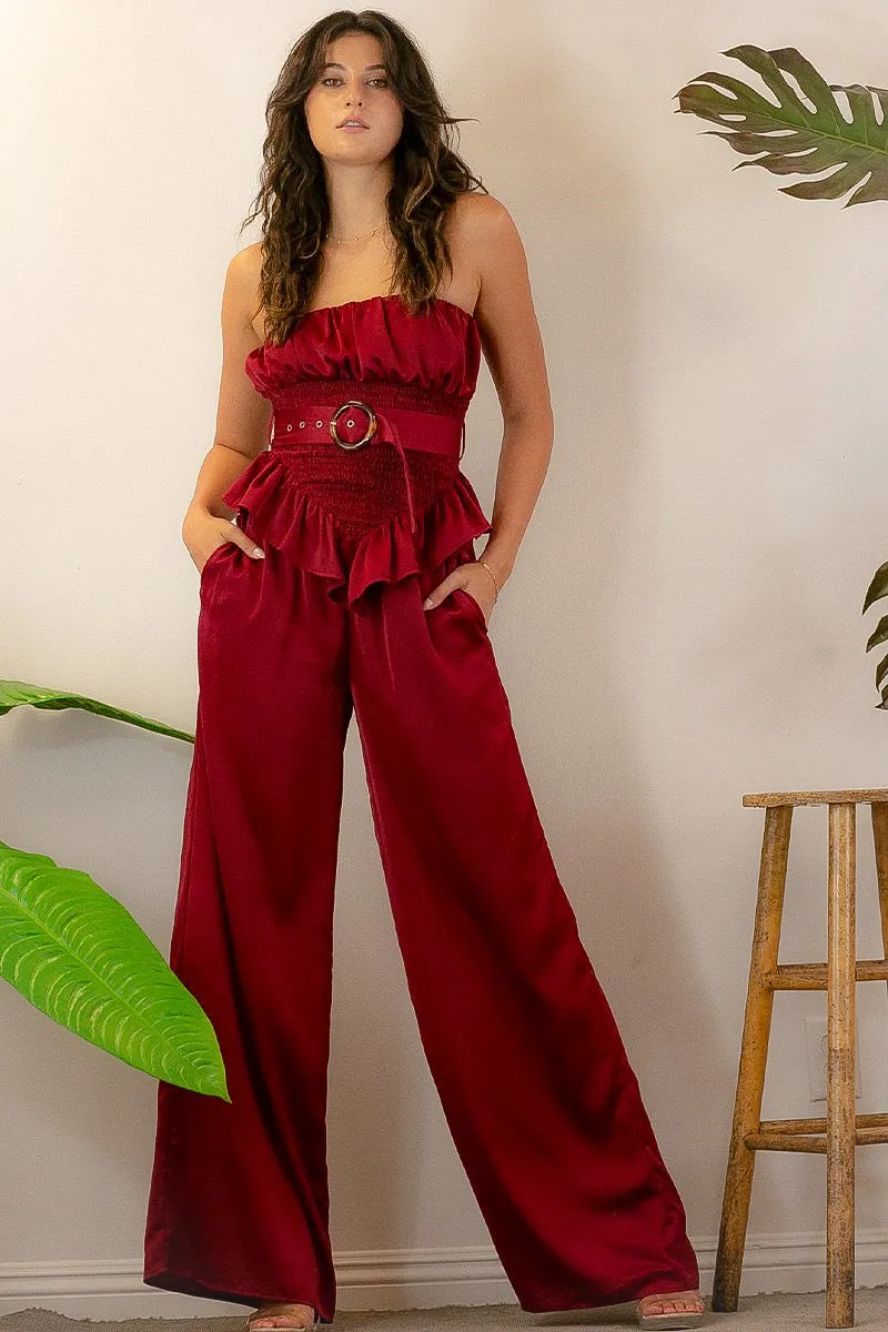 Amani Silky Tube Top Pant Set