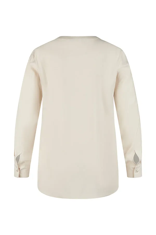 BEIGE V-NECK BLOUSE