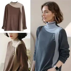 💃[Best Gift for Her] Fashion Casual Button-Spliced Warm Top