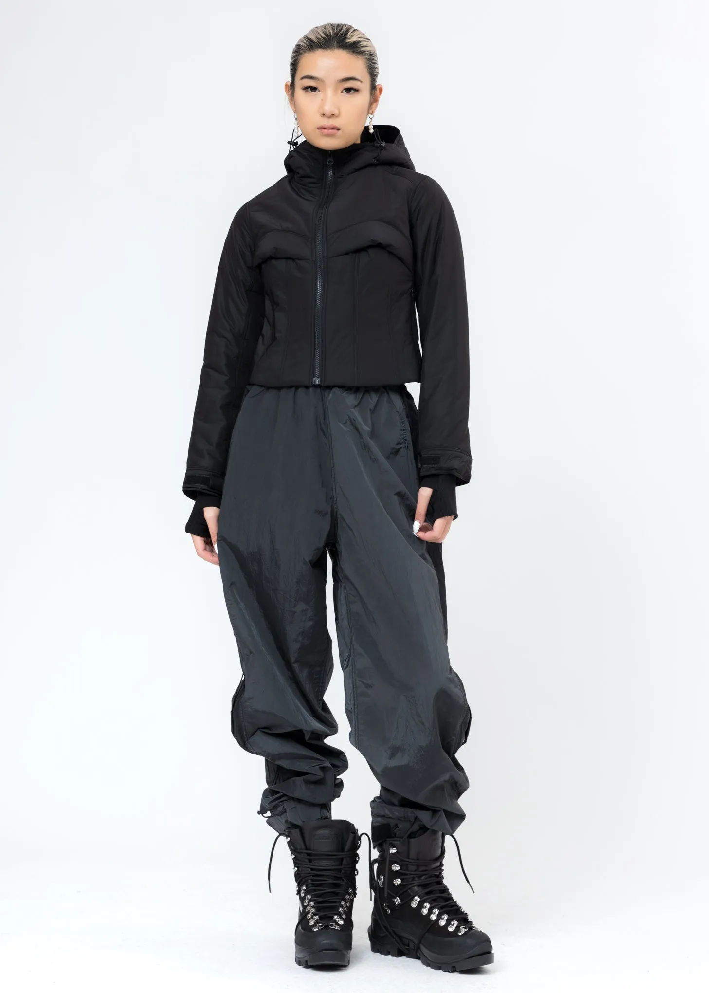 Black Logo Wind Pants