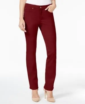 Charter Club Tummy-Slimming Straight-Leg Je Maroon 10