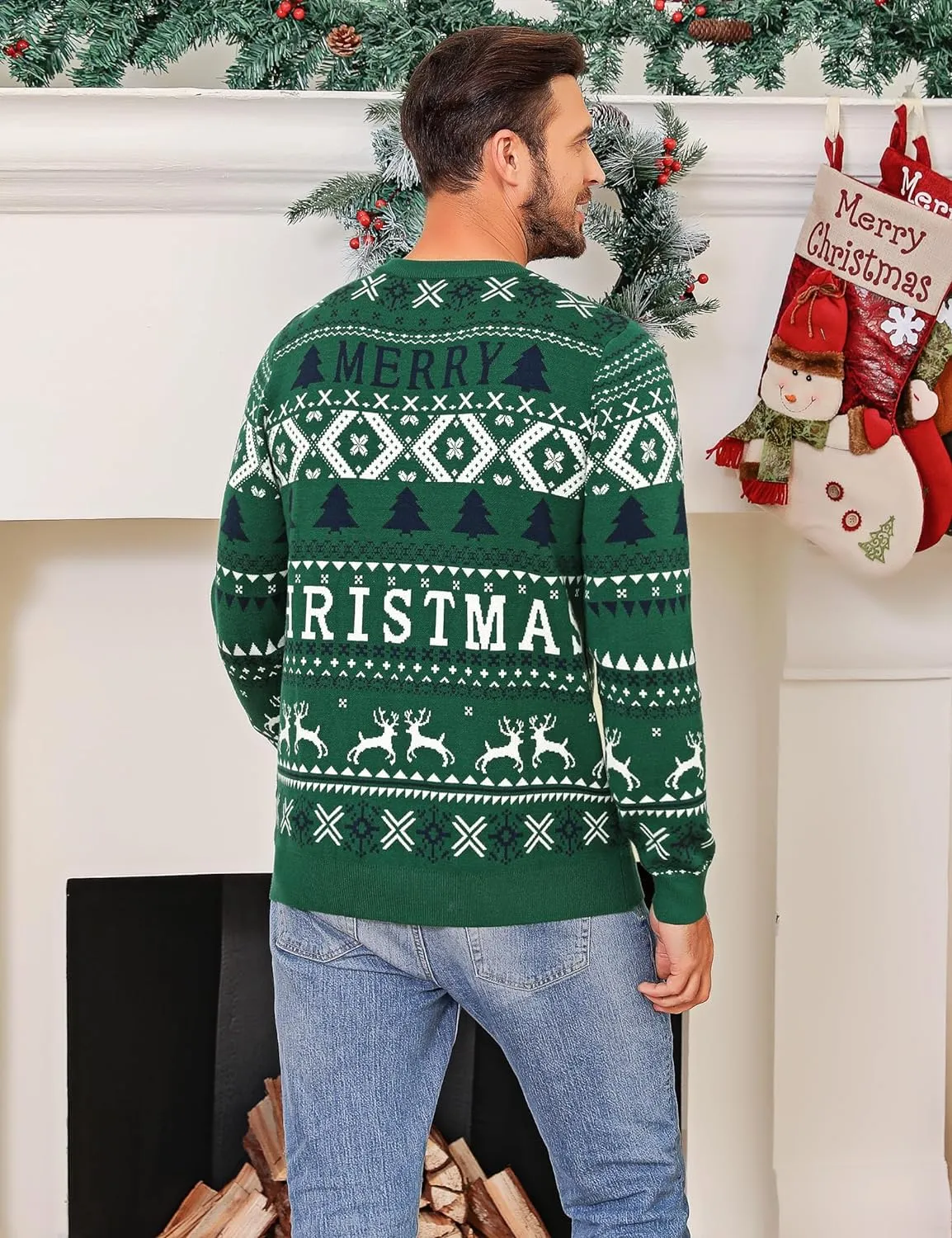 Christmas Sweaters Crew Neck Knit Ugly Sweaters Family Matching Outfits