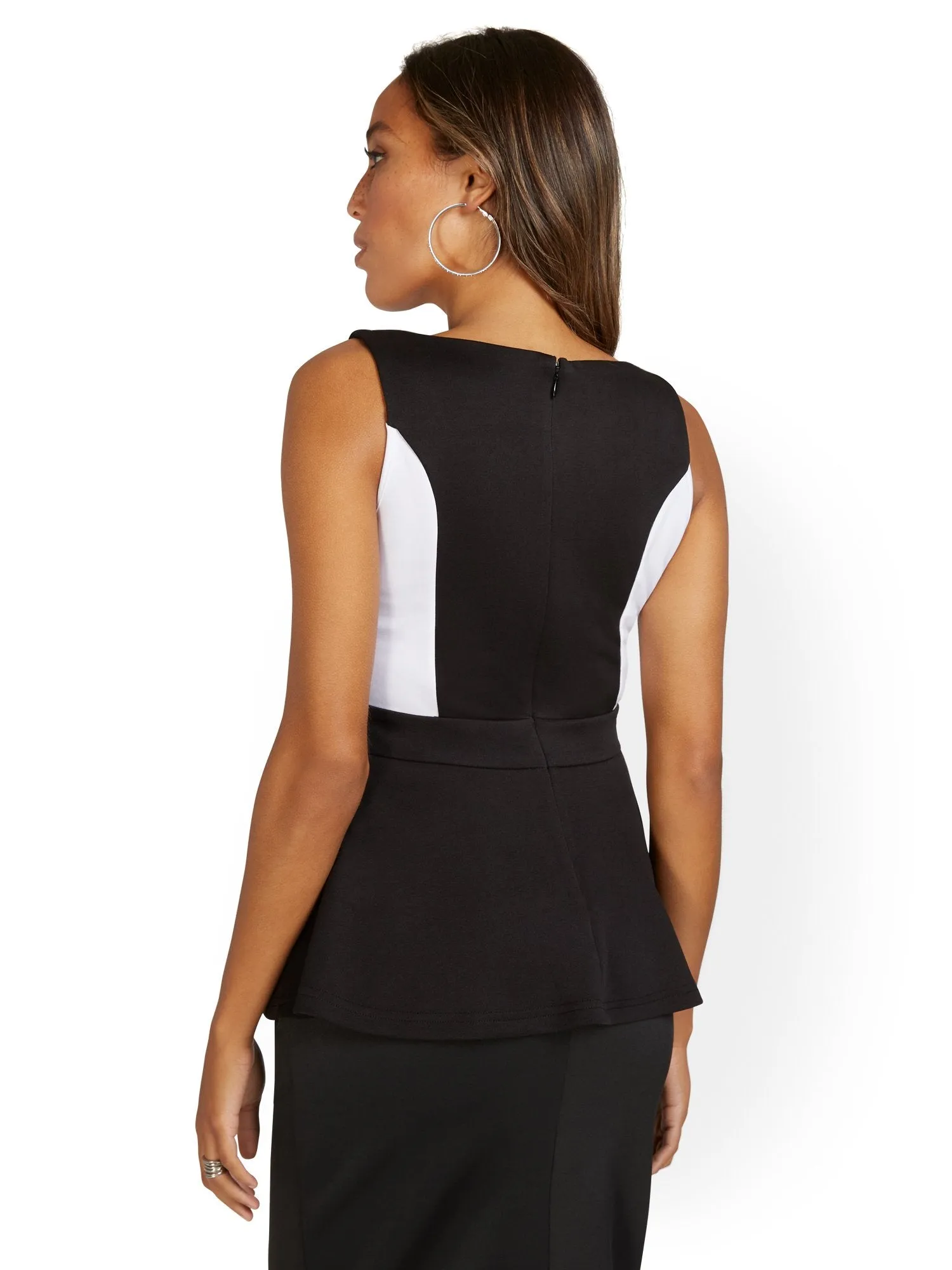 Colorblock Peplum Top
