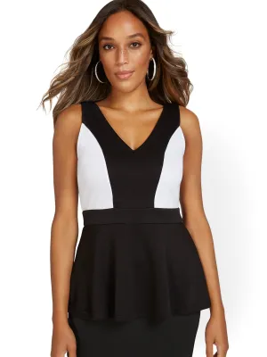 Colorblock Peplum Top