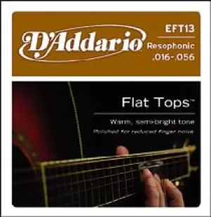 D'Addario EFT13 Resophonic Flat Tops 16-56 Acoustic Guitar String Set