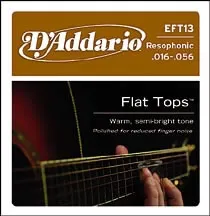 D'Addario EFT13 Resophonic Flat Tops 16-56 Acoustic Guitar String Set