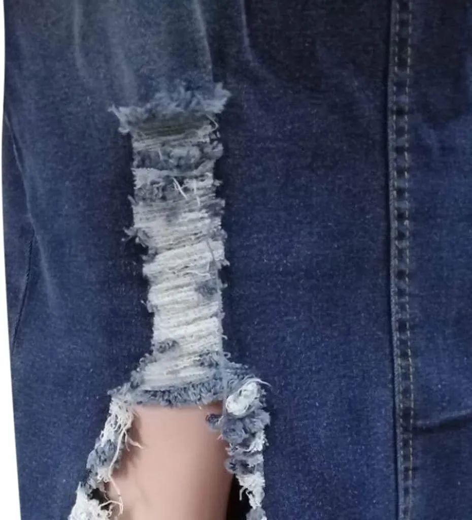 Denim Skirts for Women Casual Summer Ripped Destroyed Bodycon Jean Skirt Midi Skirts for Women