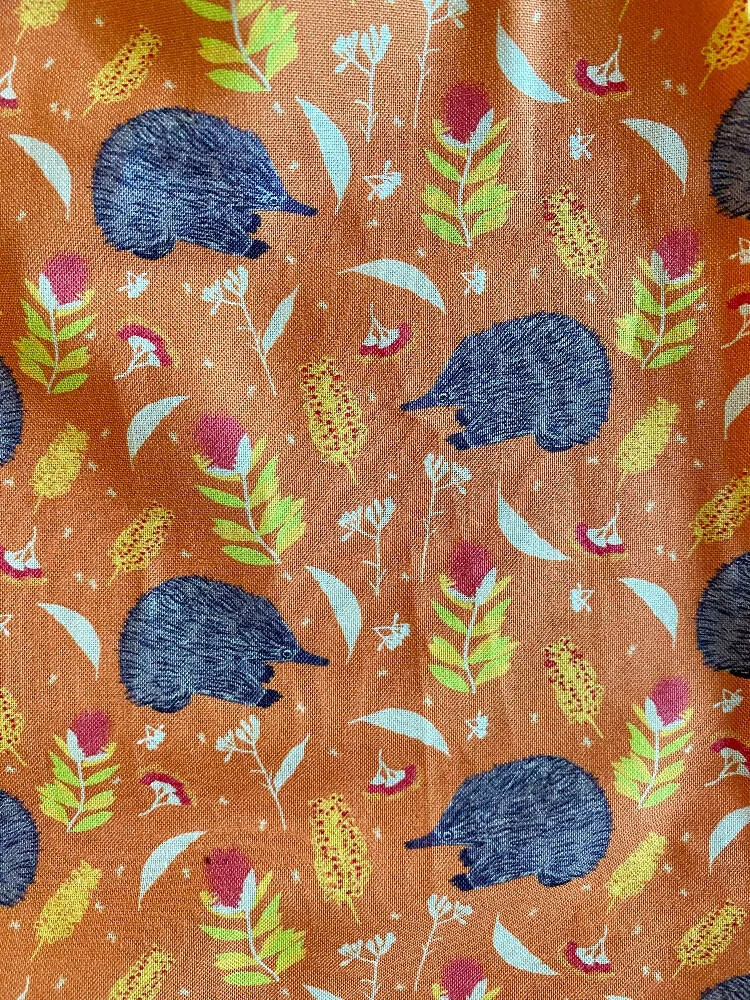 dress - orange echidnas / cotton peasant-style dress