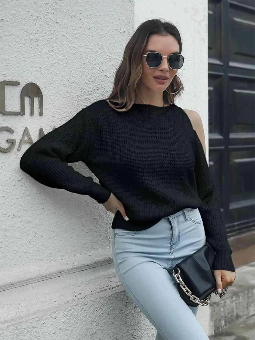 Fabulously Warm Cold Shoulder Sweater