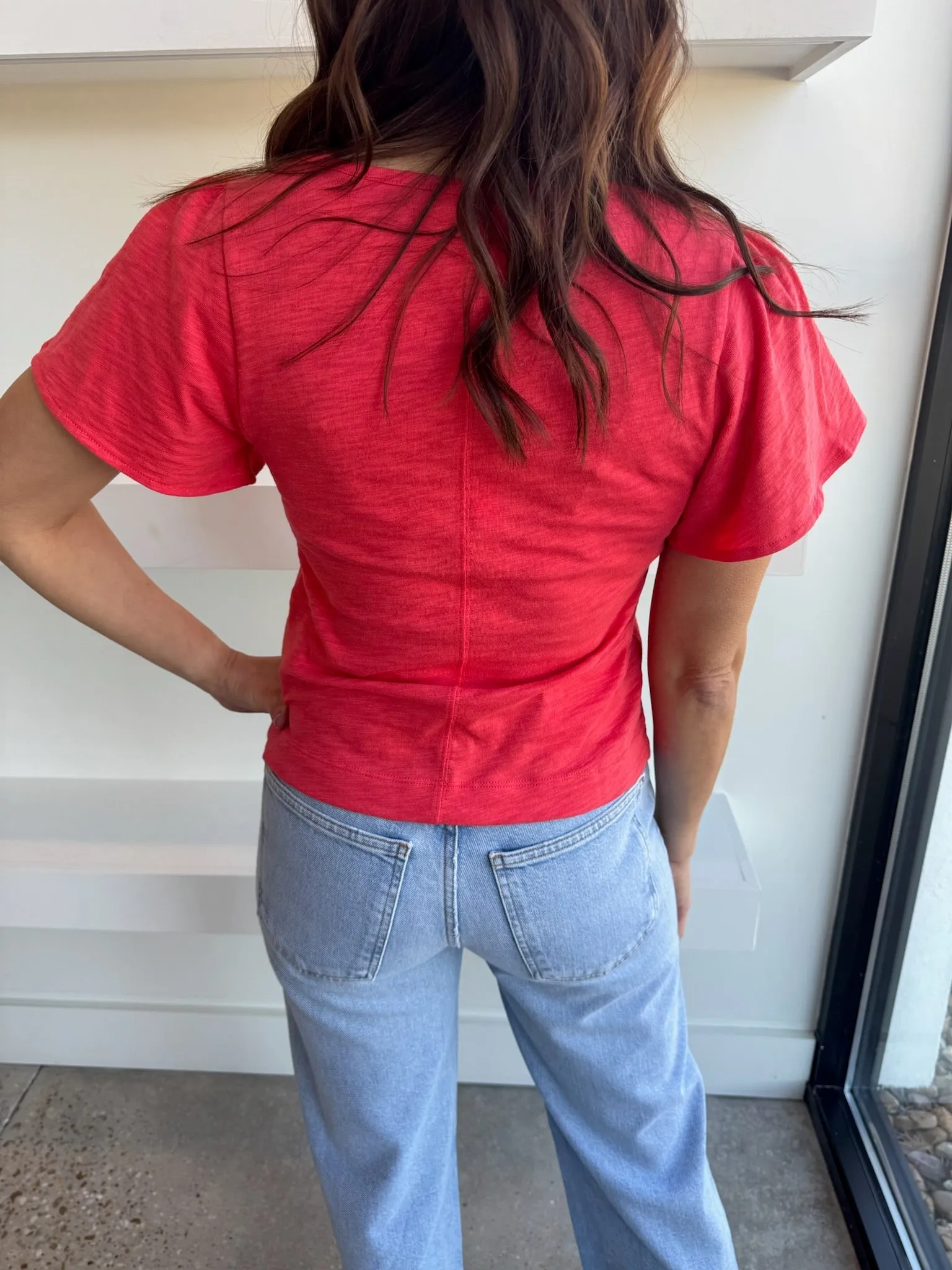 Geranium Button Front Tee