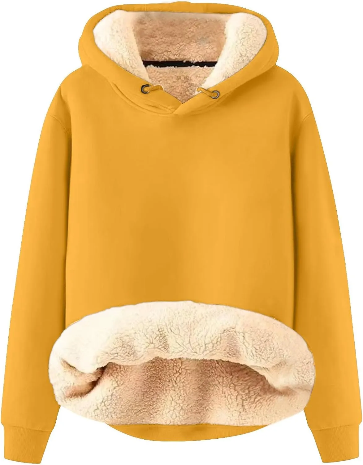 Hoodies for Men Long Sleeve Drawstring Hoodies Soild Hooded Shirt Winter Thick Pullover Basic Hoodie Kangaroo Pocket