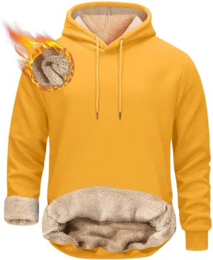 Hoodies for Men Long Sleeve Drawstring Hoodies Soild Hooded Shirt Winter Thick Pullover Basic Hoodie Kangaroo Pocket