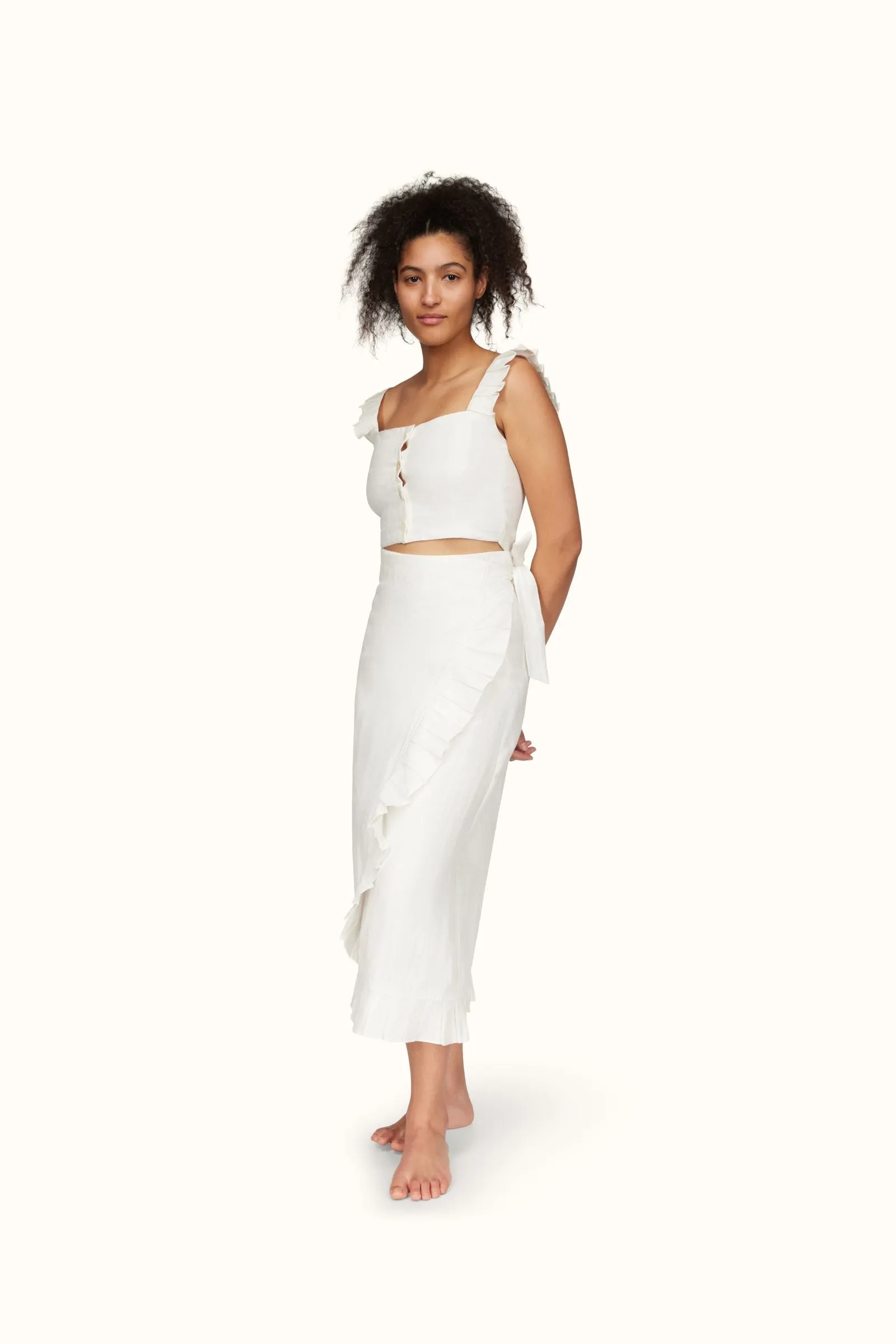 Isabella ~ Long Linen Wrap Skirt