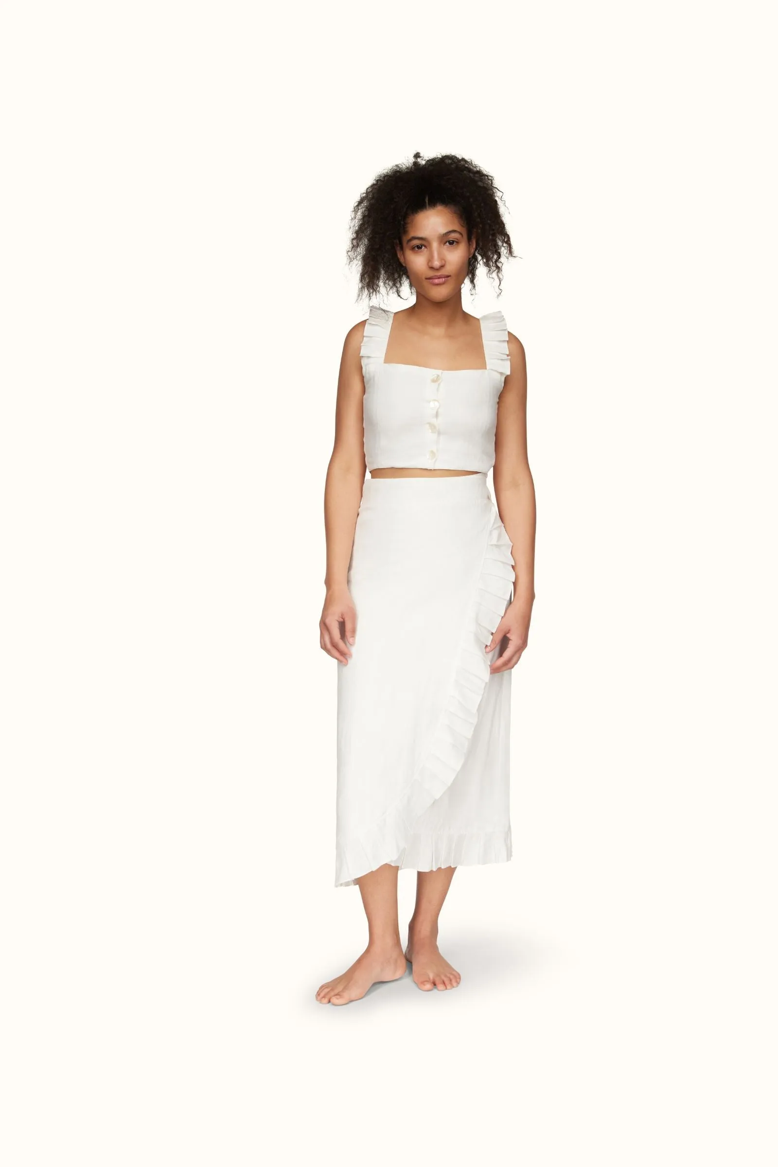 Isabella ~ Long Linen Wrap Skirt