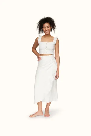 Isabella ~ Long Linen Wrap Skirt