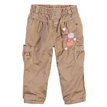 Koala Baby Girls' Khaki/Pink Embroidered Cargo Pants