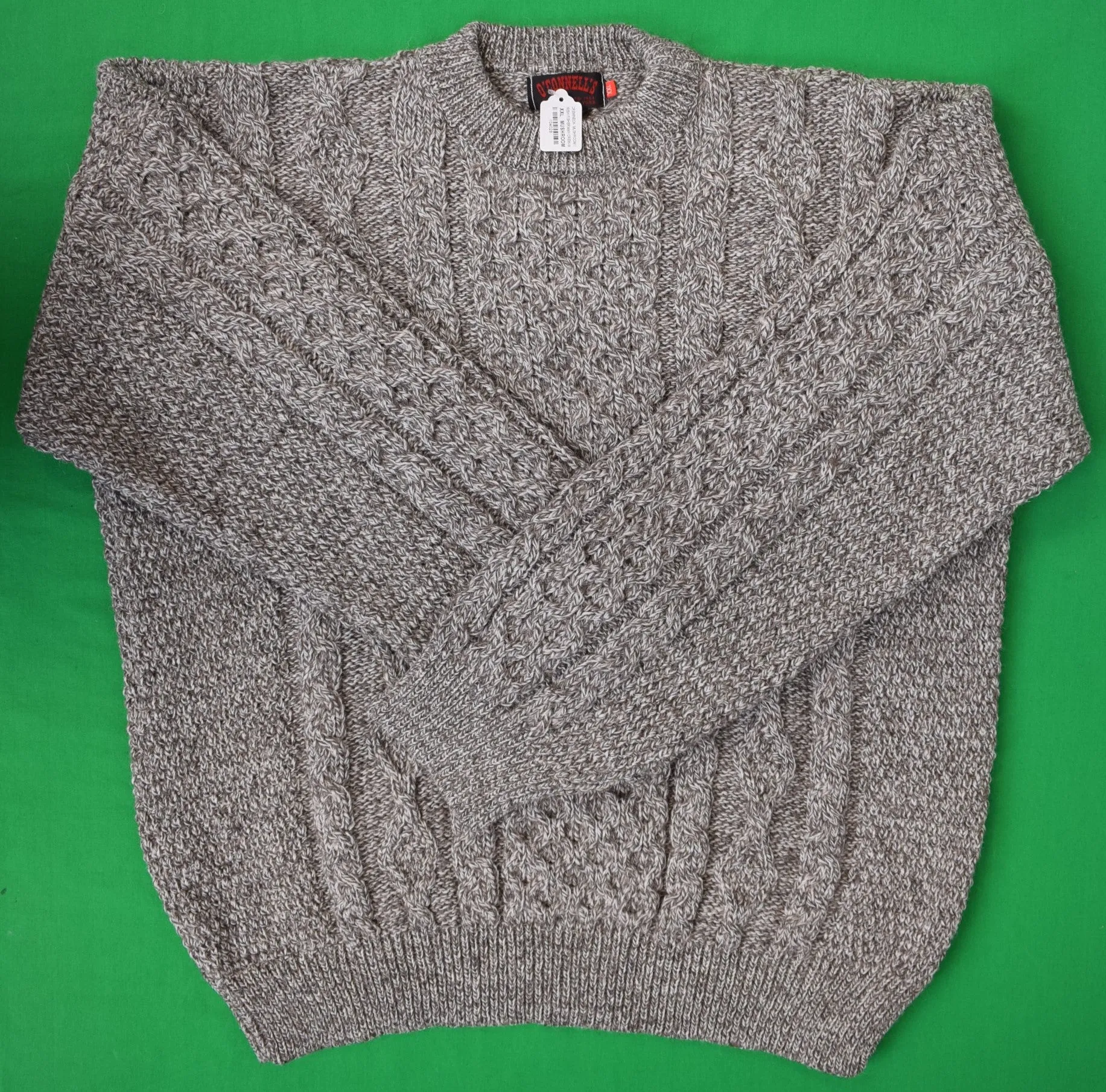 O'Connell's Irish Fisherman Aran Sweater - Mushroom Sz XXL (NWT)