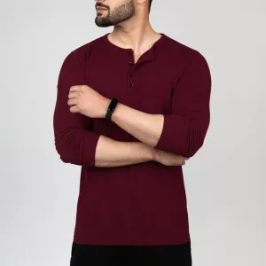 Plain Maroon Henley