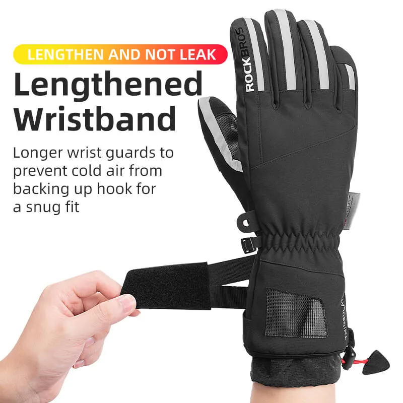 ROCKBROS Winter Gloves Waterproof Windproof Bike Motorcycle Gloves Extra Warm Unisex