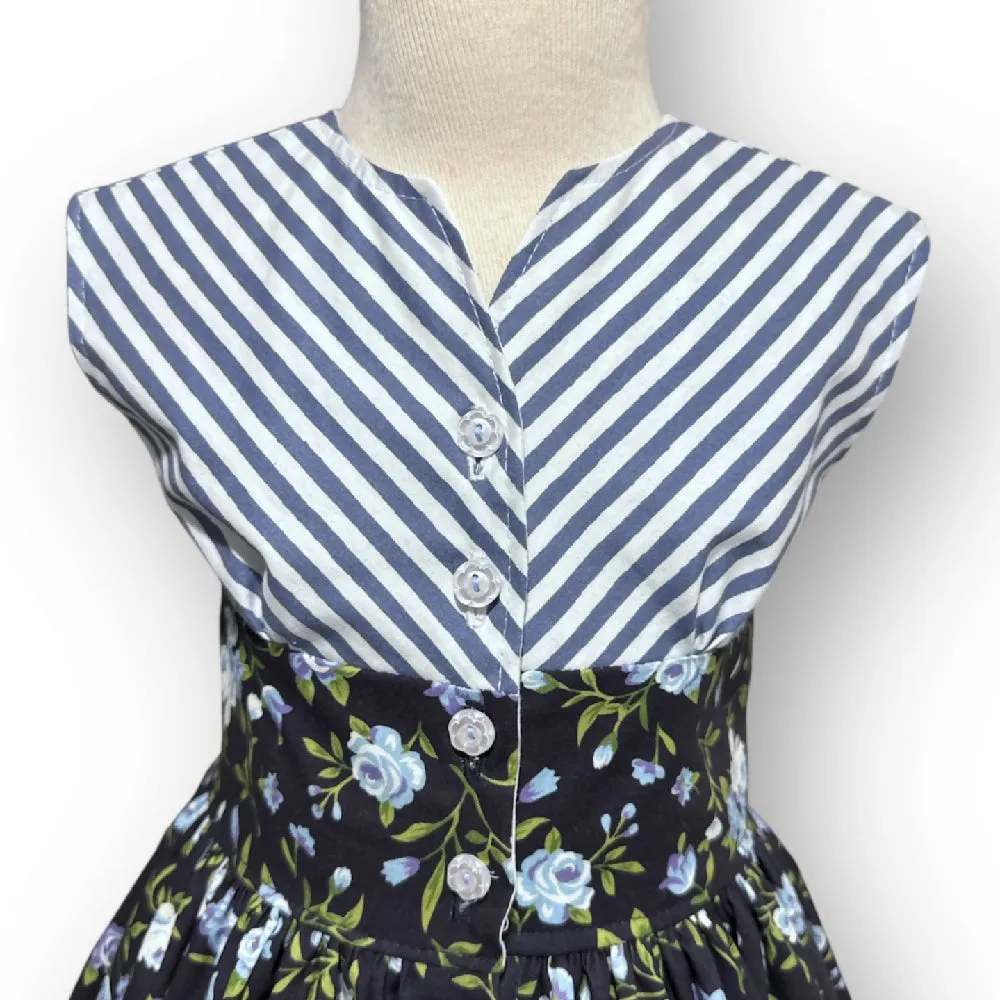 SIZE 4 Navy Purple Roses OPAL Dress