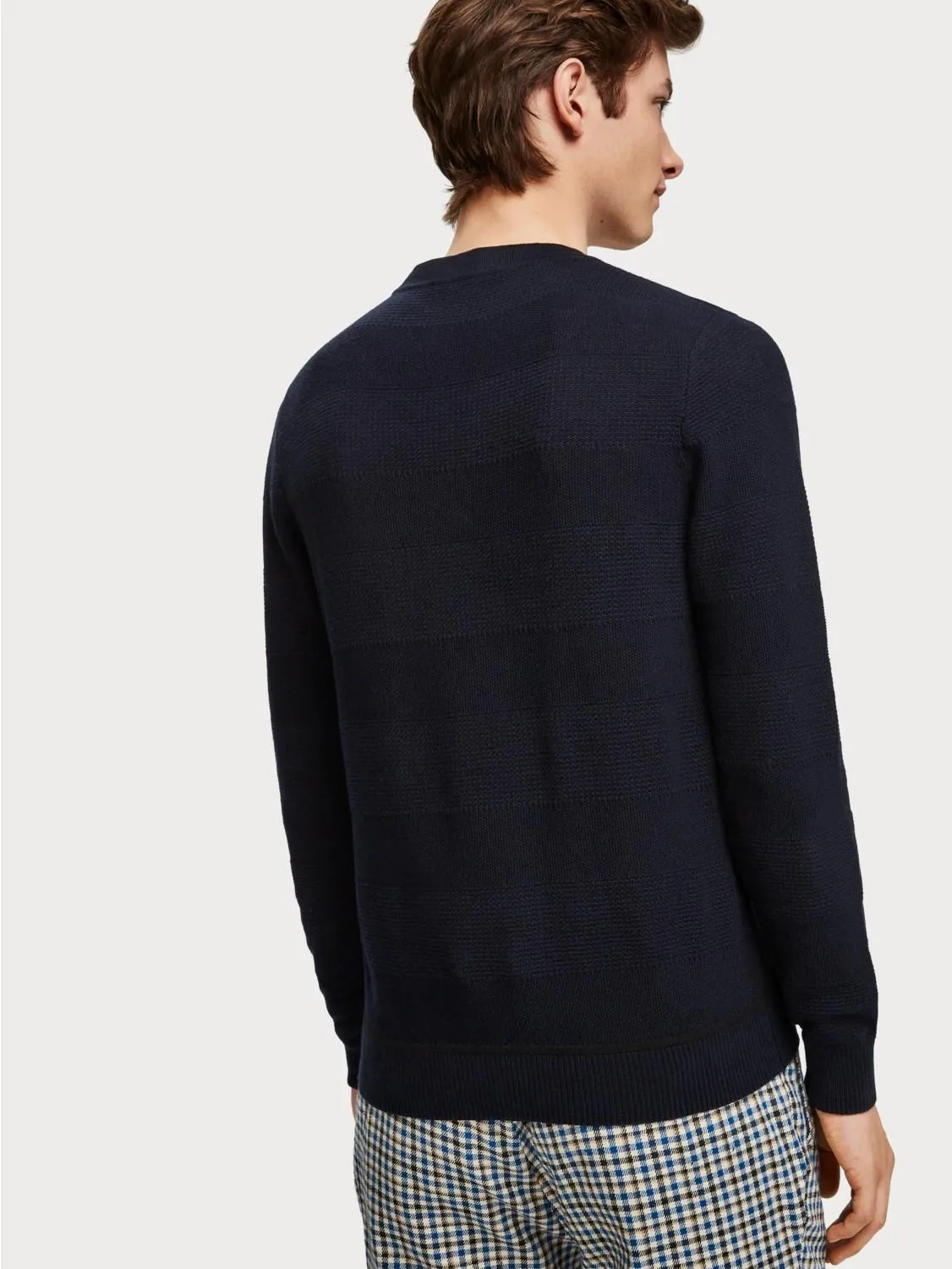 Structured Crew Neck Pullover (Black)