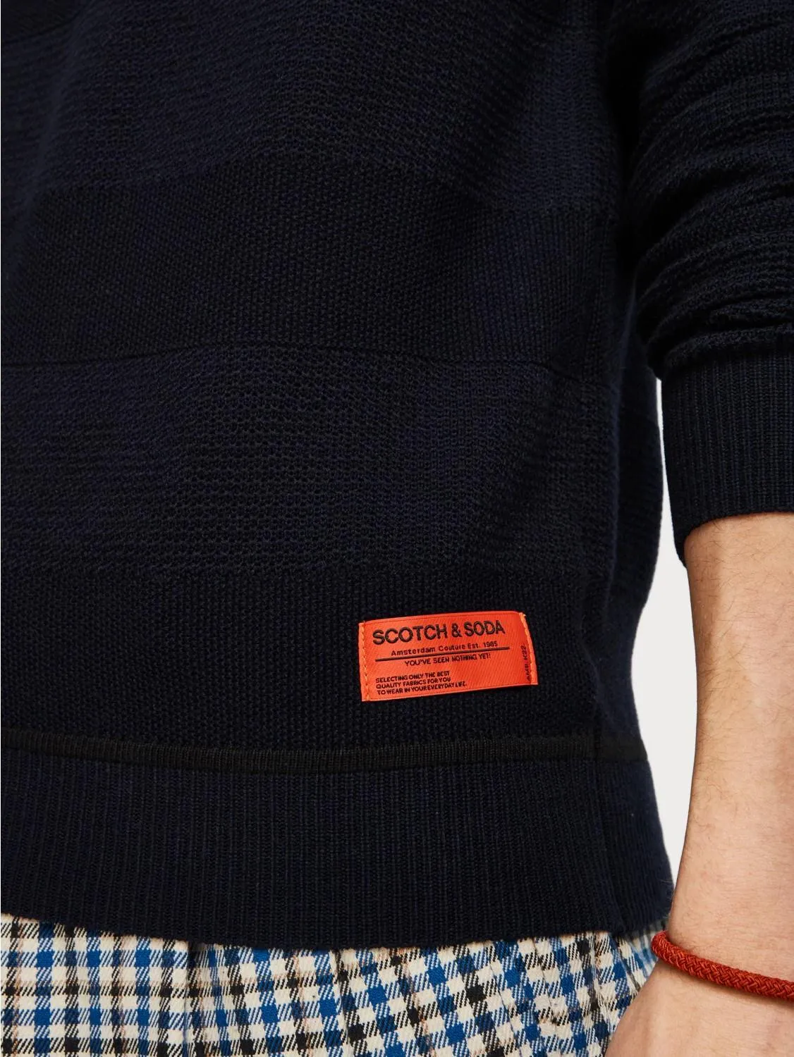 Structured Crew Neck Pullover (Black)