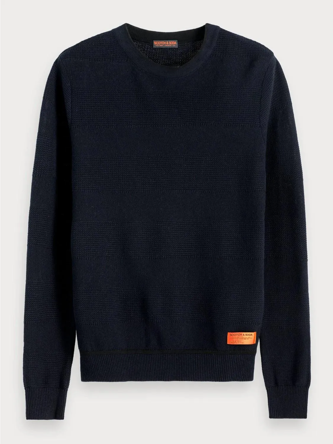 Structured Crew Neck Pullover (Black)