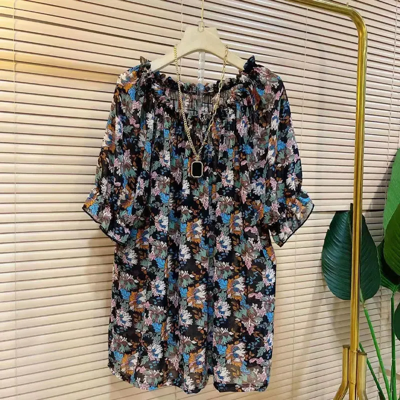 Summer Blouses Loose Casual Short Sleeve Blouse