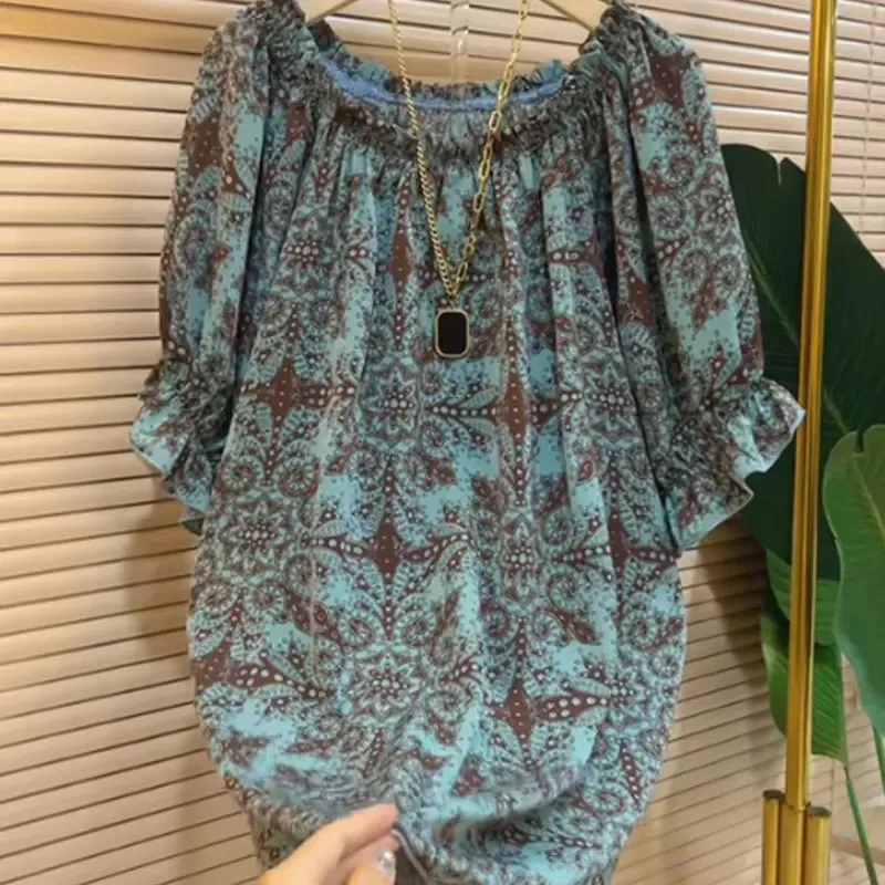 Summer Blouses Loose Casual Short Sleeve Blouse