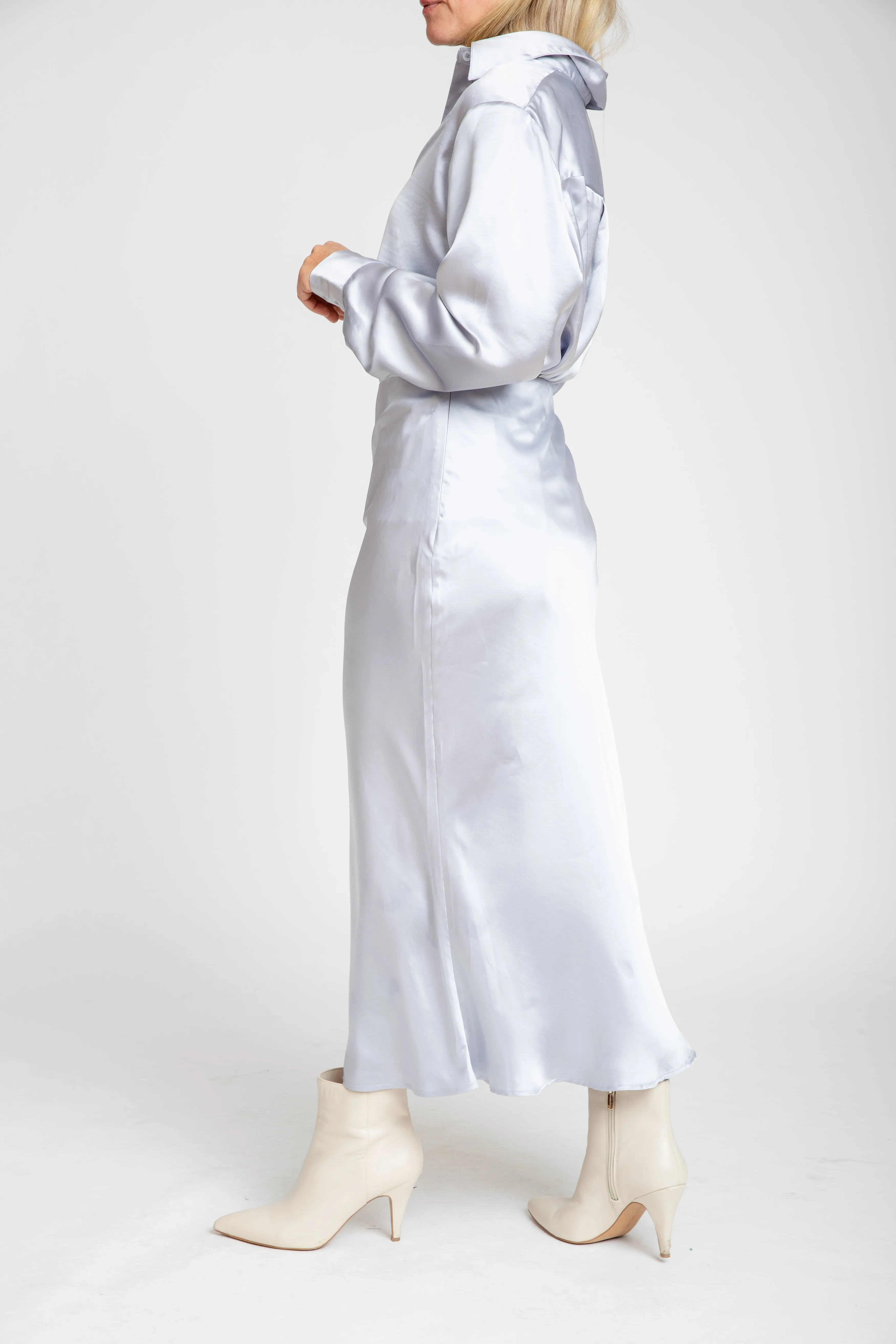 The Hadley Satin Skirt | Silver