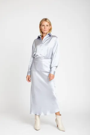 The Hadley Satin Skirt | Silver