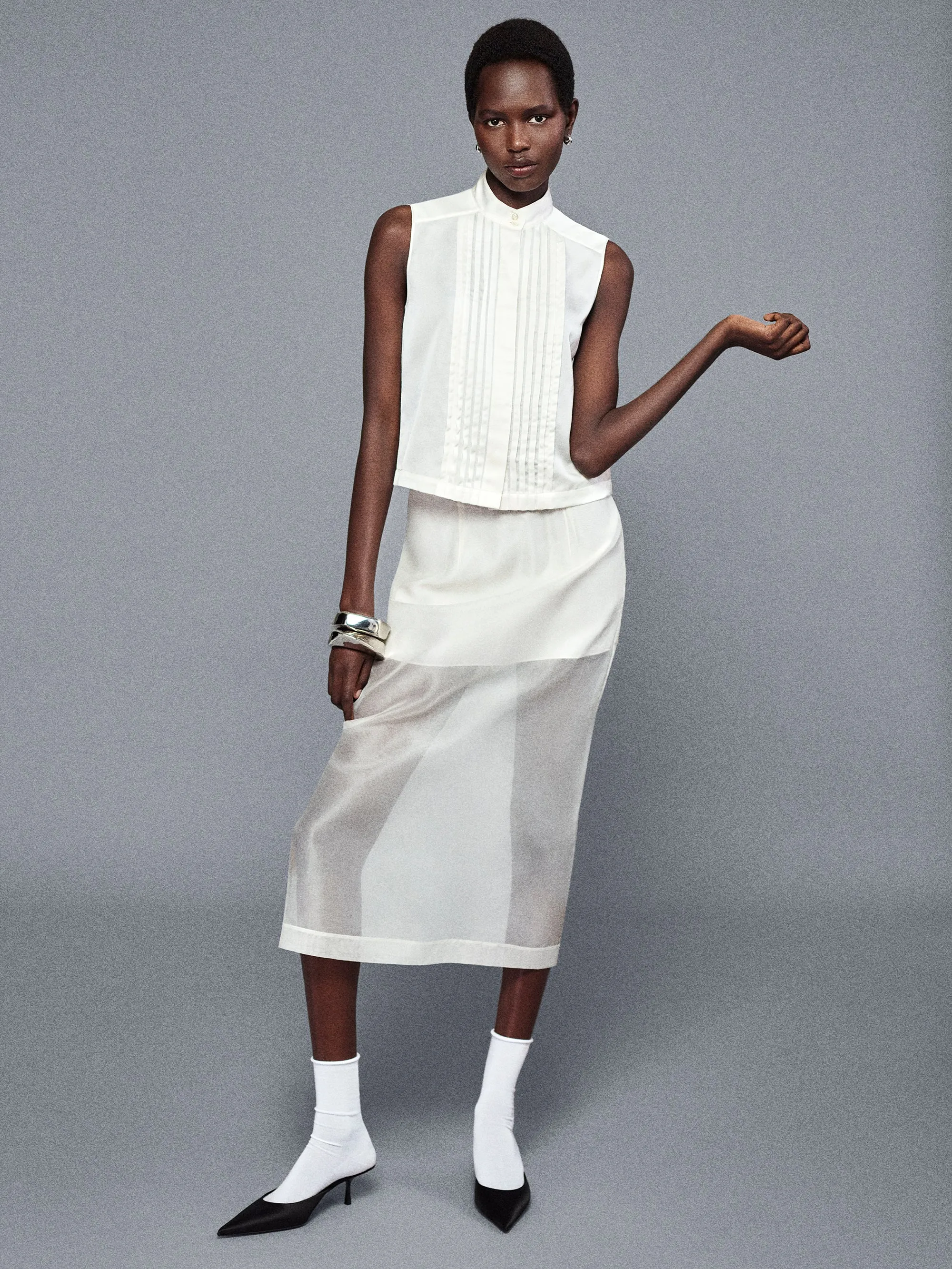 The Silk Organza Skirt -- Alabaster