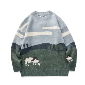 Vintage O-Neck Sweaters