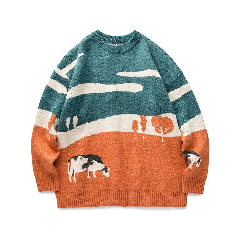 Vintage O-Neck Sweaters