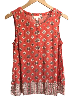 Warm Autumn Print Sleeveless Top