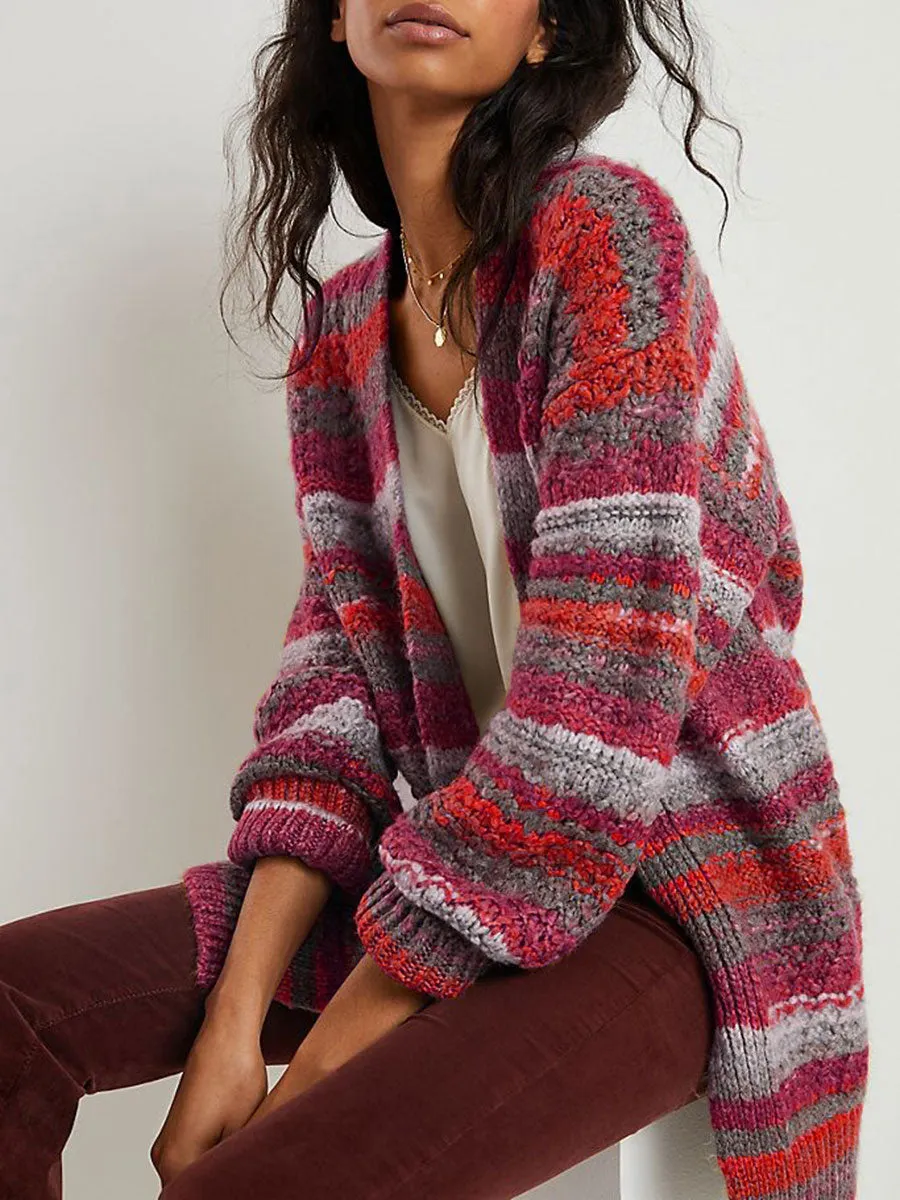 Warm Colorful Women'S Sweater Coat