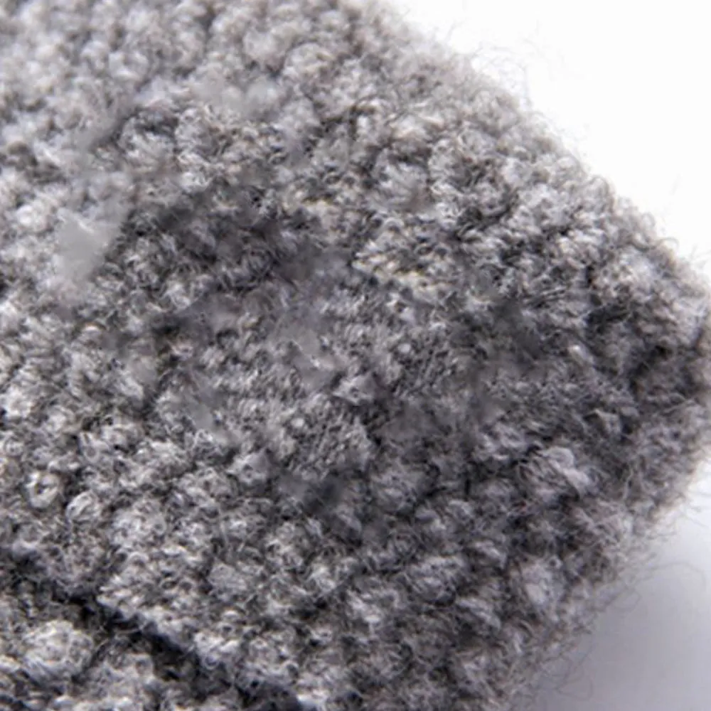 Winter Warm Fingerless Gloves Thermal Half Finger Knitted Mittens Light Grey