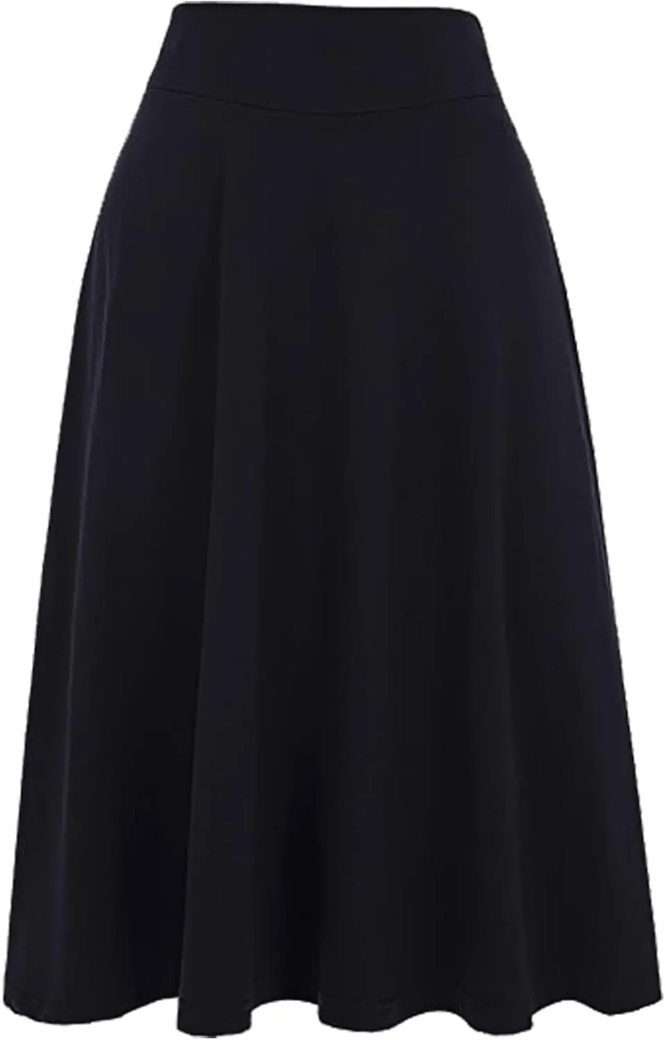 Women High Waist A-Line Skirts Summer Casual Knee Length Flowy Flared Skirts Elegant Comfy Solid Versatile Skirt