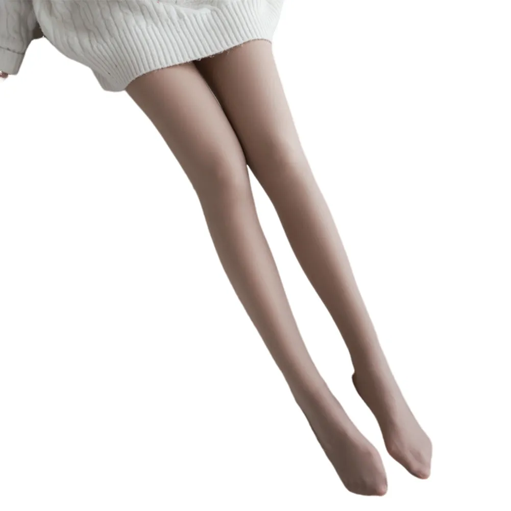YESFASHION Women's Winter Warm Opaque Tights Black Sheer Leggings Thick Thermal Fake Translucent Skin Color Pantyhose black stomping 20
