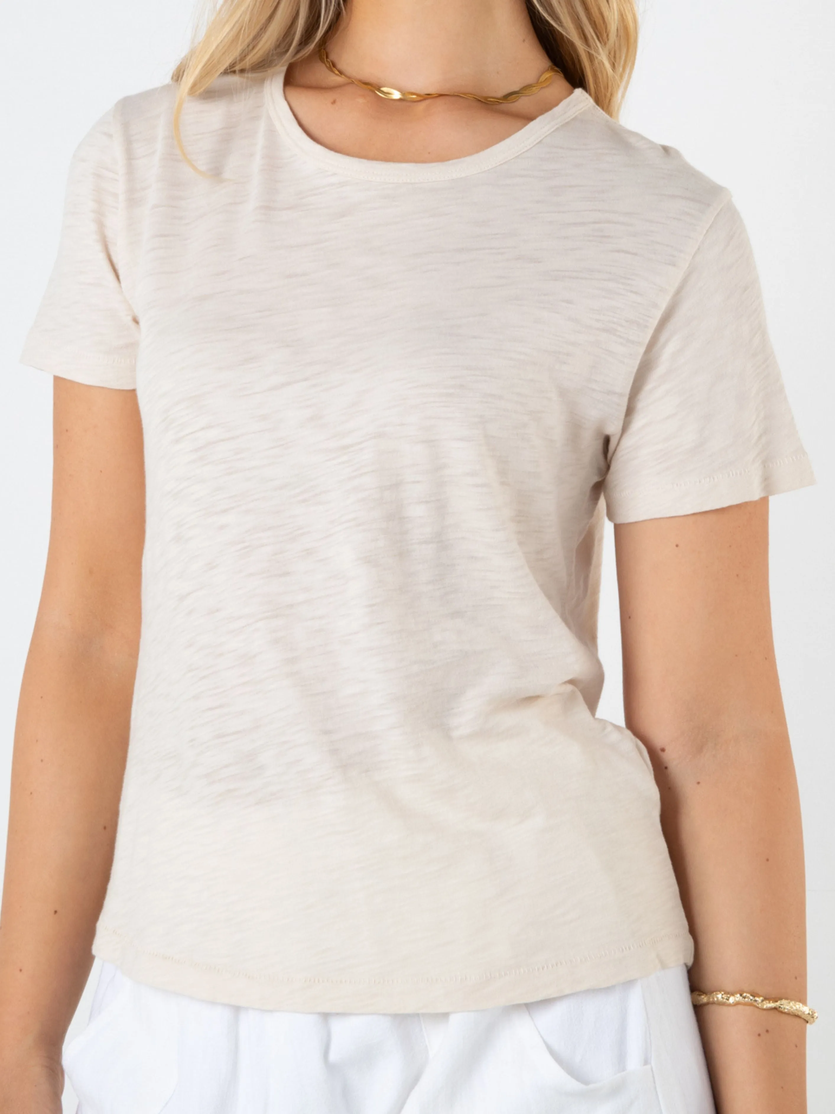 ZEPHYR SLUB TEE - SAND
