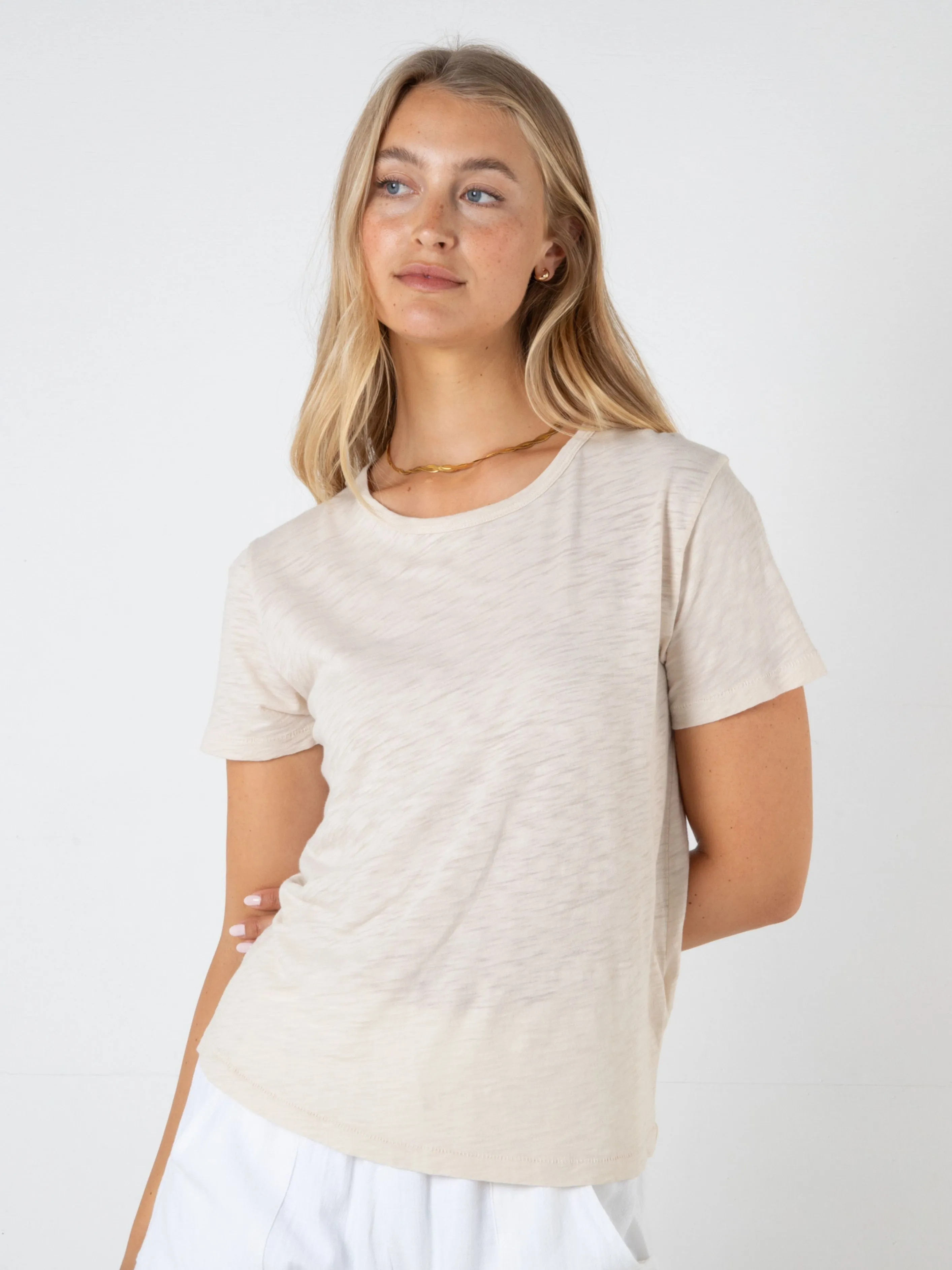 ZEPHYR SLUB TEE - SAND